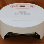 เครื่องอบเจล LED ทรงวงกลมกระบอก สีขาว หน้าจอดิจิตอล