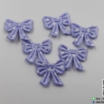 โบว์ผ้า สีม่วง ลายจุด (แพ็ค 15 ชิ้น)