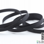 ริบบิ้นผ้า กรอสเกน สีดำ ขนาด 6 mm.