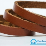 หนังแท้ สีน้ำตาล ขนาด กว้าง 7 mm.