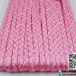 เชือกผ้าถัก สีชมพู ขนาด 6 มิล