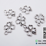 จี้ตัวห้อยซิป สีนิเกิล ใบโคลเวอร์