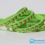 เชือกหนังชามุด สีเขียวใบตองอ่อน ขนาด 5 mm.