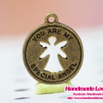 จี้โลหะกลม รูปนางฟ้า ขนาด 19 MM.