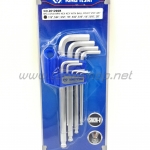 KINGTONY ประแจหกเหลี่ยมหัวบอล นิ้ว9ตัวชุด 1/16"-3/8" NO.20129SR Made in Taiwan
