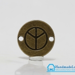 จี้โลหะ วินเทจ สีทองรมดำ รูปเหรียญพีช