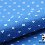 ผ้าสักหลาด พิมพ์ลายหัวใจ สีน้ำเงิน