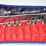 CONSO ประแจแหวนข้างปากตายฟรีสปีดทางเดียว ตัวสั้น 8 ตัวชุด 8-19mm. (RPST0108)