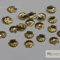 Shell-03 หมุดรูปเปลือกหอย สีทอง ขนาด 5 มิล 20-25 ชิ้น