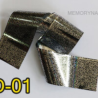 ฟอยล์ติดเล็บ ลายสีเงินดำ รหัส SD-01