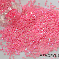 กากเพชร พิเศษ NP-016 ทรงกลม1มิล สีชมพู ขวดแก้ว