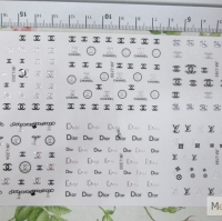 สติ๊กเกอร์ติดเล็บ แผ่นใหญ่ SJB-05 ชาาาแนวเงิน