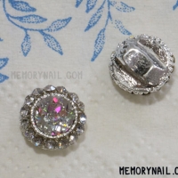 AY-321 เพชรล้อมเพชร โลหะสีเงิน 2 ชิ้น