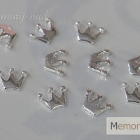โลหะทรงมงกุฎเล็ก สีเงิน 10 ชิ้น