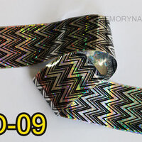 ฟอยล์ติดเล็บ ลายสีเงินดำ รหัส SD-09