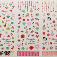 สติ๊กเกอร์ติดเล็บ ลายน้ำ แผ่นใหญ่ รหัส WT-16