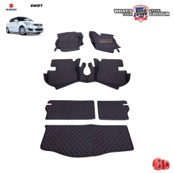 พรมรถยนต์ 6D รถ SUZUKI SWIFT ปี 2012-2017 ชุดเต็มคันรวมแผ่นท้ายและหลังพนักพิง จำนวน 6 ชิ้น