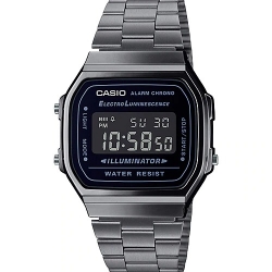 นาฬิกา คาสิโอ Casio STANDARD DIGITAL Vintage A168WGG Gray IP series รุ่น A168WGG-1B ของแท้ รับประกัน 1 ปี