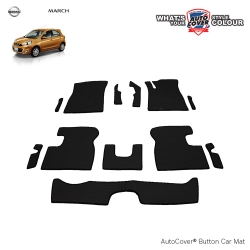 พรมปูพื้นรถยนต์ พรมกระดุม รถ NISSAN MARCH ชุดภายในห้องโดยสาร จำนวน 12 ชิ้น