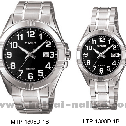 นาฬิกา คาสิโอ Casio SETคู่รัก รุ่น MTP-1308D-1B+LTP-1308D-1B ของแท้ รับประกัน 1 ปี