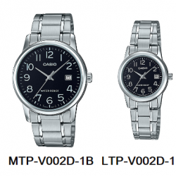 นาฬิกา คาสิโอ Casio SETคู่รัก รุ่น MTP-V002D-1B+LTP-V002D-1B ของแท้ รับประกัน 1 ปี