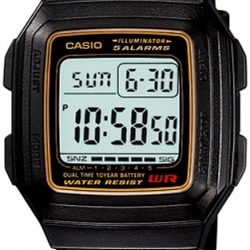 นาฬิกา คาสิโอ Casio 10 YEAR BATTERY รุ่น F-201WA-9A ของแท้ รับประกัน 1ปี
