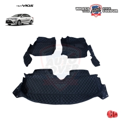พรมปูพื้นรถยนต์ 6D รถ TOYOTA ALL NEW VIOS ปี 2014-2019 พรมรถยนต์ชุดภายในห้องโดยสาร จำนวน 3 ชิ้น
