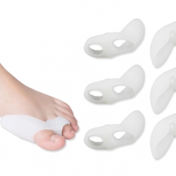 ซิลิโคนคั่นนิ้วเท้าแบบสวม (นิ้วโป้ง/นิ้วชี้/กลาง) 2รู ลดการเสียดสีในการเดิน (x3คู่)