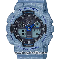 นาฬิกา Casio G-Shock ลายยีนส์ Limited GA-100DE Denim Fabric Elements series รุ่น GA-100DE-2A (สี Light Blue Jean) ของแท้ รับประกัน1ปี