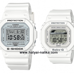 นาฬิกา Casio G-SHOCK x BABY-G เซ็ตคู่รัก Marine White series รุ่น DW-5600MW-7 x BLX-560-7 Pair set ของแท้ รับประกัน 1 ปี