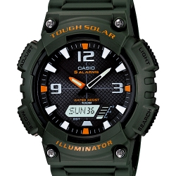 นาฬิกา คาสิโอ Casio SOLAR POWERED รุ่น AQ-S810W-3AV (เขียวทหาร) ของแท้ รับประกัน 1 ปี