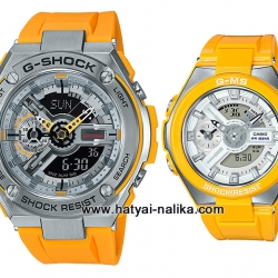 นาฬิกา Casio G-SHOCK x BABY-G คู่เหล็กSteel เซ็ตคู่รัก G-STEEL x G-MS series รุ่น GST-410-9A x MSG-400-9A Pair set ของแท้ รับประกัน 1 ปี