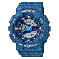 นาฬิกา Casio Baby-G ลายยีนส์ Denim Color series รุ่น BA-110DC-2A2 (สี Blue Jean) ของแท้ รับประกัน1ปี
