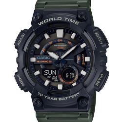 นาฬิกา Casio 10 YEAR BATTERY AEQ-110 series รุ่น AEQ-110W-3AV ของแท้ รับประกัน 1 ปี