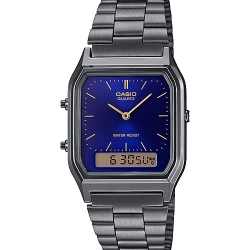 นาฬิกา คาสิโอ Casio STANDARD DIGITAL Vintage Gray IP รุ่น AQ-230GG-2A ของแท้ รับประกัน1ปี