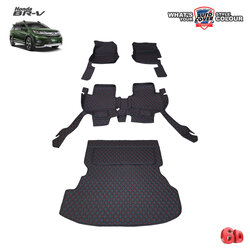 พรมปูพื้นรถยนต์ 6D รถ HONDA BRV รุ่น 5 ที่นั่ง พรมรถยนต์ ชุดเต็มคันรวมแผ่นท้าย จำนวน 4 ชิ้น