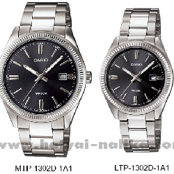นาฬิกา คาสิโอ Casio SETคู่รัก รุ่น MTP-1302D-1A1+LTP-1302D-1A1 ของแท้ รับประกัน 1 ปี