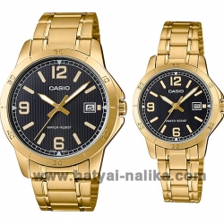 นาฬิกา คาสิโอ Casio SETคู่รัก รุ่น MTP-V004G-1B+LTP-V004G-1B ของแท้ รับประกัน1ปี