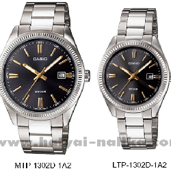 นาฬิกา คาสิโอ Casio SETคู่รัก รุ่น MTP-1302D-1A2+LTP-1302D-1A2 ของแท้ รับประกัน 1 ปี