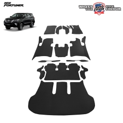 พรมปูพื้นรถยนต์ พรมกระดุม รถ TOYOTA FORTUNER ปี 2015 - 2022 เกียร์ Auto ชุดเต็มคันรวมท้าย จำนวน 14 ชิ้น