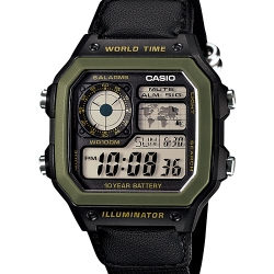 นาฬิกา คาสิโอ Casio 10 YEAR BATTERY รุ่น AE-1200WHB-1BV ของแท้ รับประกัน1ปี