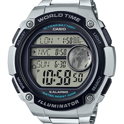นาฬิกา คาสิโอ Casio แบตเตอรี่ 10 ปี รุ่น AE-3000WD-1AV ของแท้ รับประกัน 1 ปี