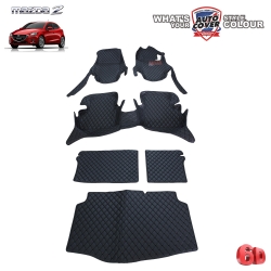 พรมรถยนต์ 6D รถ MAZDA 2 SKYACTIV 5 DOOR ปี 2015-2020 ชุดเต็มคัน รวมแผ่นท้ายและหลังพนักพิง จำนวน 6 ชิ้น