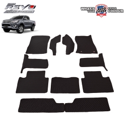 พรมปูพื้นรถยนต์ พรมกระดุม รถ TOYOTA REVO SMART CAB ปี 2015-2022 เกียร์ Manual ชุดภายในห้องโดยสาร จำนวน 11 ชิ้น