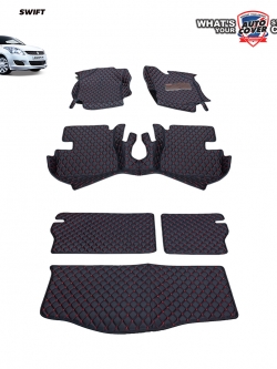 พรมรถยนต์ 6D รถ SUZUKI SWIFT ปี 2012-2017 ชุดเต็มคันรวมแผ่นท้ายและหลังพนักพิง จำนวน 6 ชิ้น