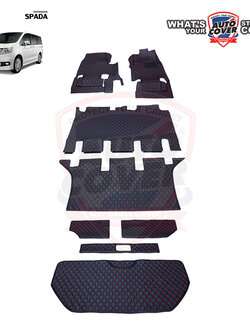 พรมปูพื้นรถยนต์ 6D รถ HONDA STEPWAGON รุ่นขาเบาะรางเลื่อน ปี 2014-2018 พรมรถยนต์ ชุดเต็มคัน จำนวน 8 ชิ้น