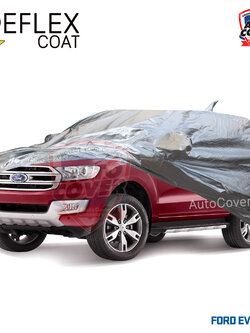 ผ้าคลุมรถเข้ารูป 100% รถ FORD EVEREST TITANIUM ปี 2015-2021 ผ้าคลุมกันแดด กันไอร้อน กันน้ำ รุ่น REFLEX COAT