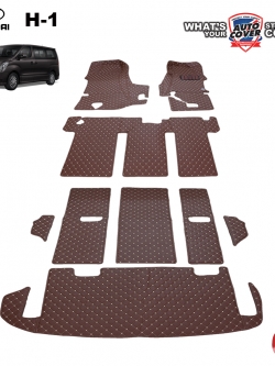 พรมรถยนต์ 6D Leather Car Mat ชุดเต็มคัน HYUNDAI H1 ELITE 11 ที่นั่ง ปี 2016-2020 จำนวน 7 ชิ้น