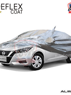 ผ้าคลุมรถเข้ารูป 100% รถ NISSAN ALL NEW ALMERA ปี 2020-2025 ผ้าคลุมกันแดด กันไอร้อน กันน้ำ รุ่น REFLEX COAT