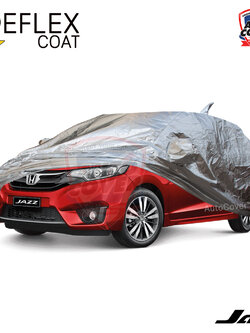 ผ้าคลุมรถเข้ารูป 100% รถ HONDA JAZZ (GK) ปี 2014-2020 ผ้าคลุมกันแดด กันไอร้อน กันน้ำ รุ่น REFLEX COAT